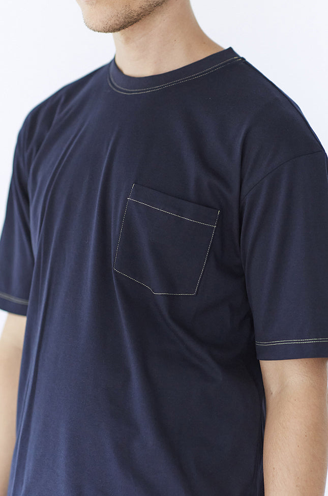 シルキーオーガニックコットンTシャツ ネイビー – GOOD NIGHT SUIT